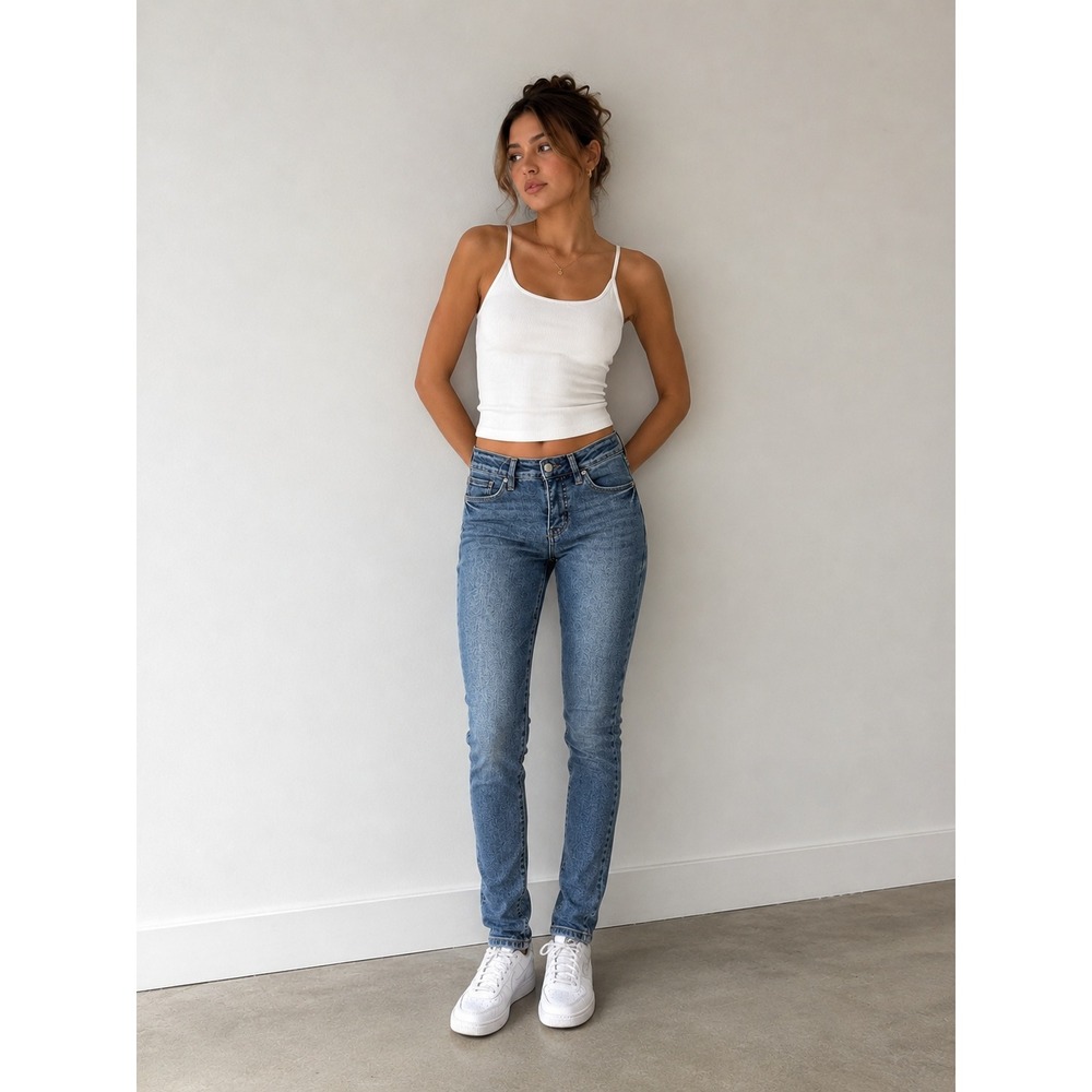 Royalty For Me Womens Skinny Jeans Size 0 Medium Wash Stretch Casual Y2K